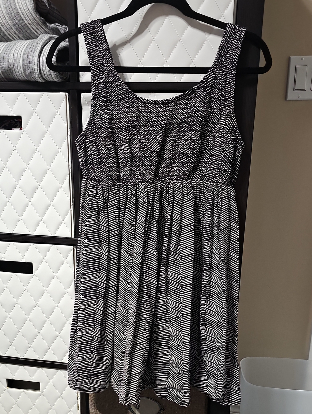 OP Black and White Zebra-Print Sleeveless Midi Dress